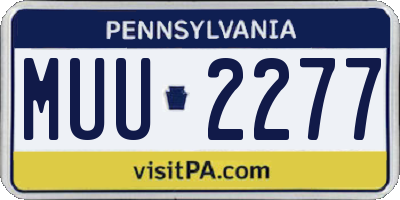 PA license plate MUU2277