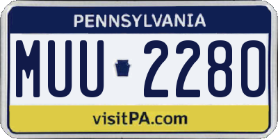 PA license plate MUU2280