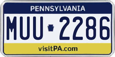 PA license plate MUU2286