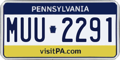 PA license plate MUU2291