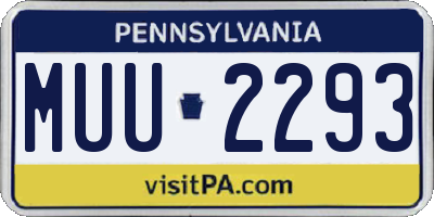 PA license plate MUU2293