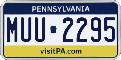 PA license plate MUU2295