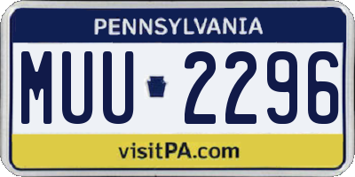 PA license plate MUU2296