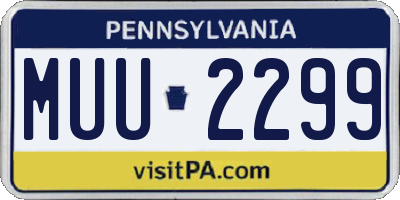 PA license plate MUU2299