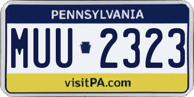 PA license plate MUU2323