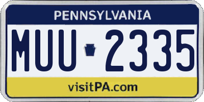 PA license plate MUU2335