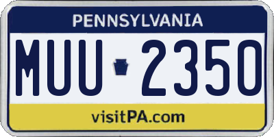 PA license plate MUU2350