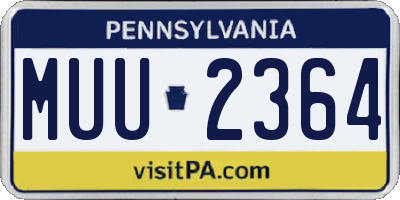 PA license plate MUU2364