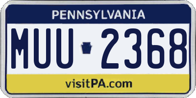 PA license plate MUU2368