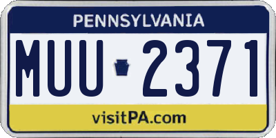 PA license plate MUU2371