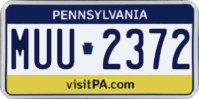 PA license plate MUU2372