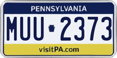 PA license plate MUU2373