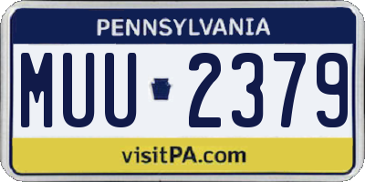 PA license plate MUU2379