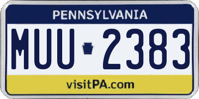 PA license plate MUU2383