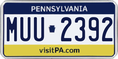 PA license plate MUU2392