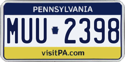PA license plate MUU2398