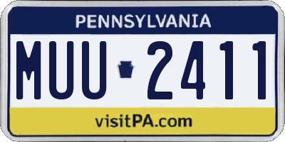 PA license plate MUU2411