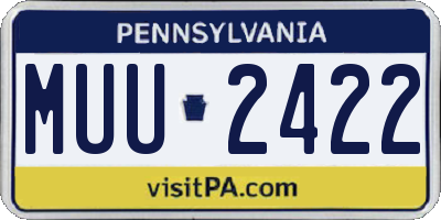 PA license plate MUU2422