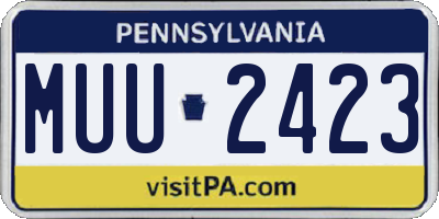 PA license plate MUU2423