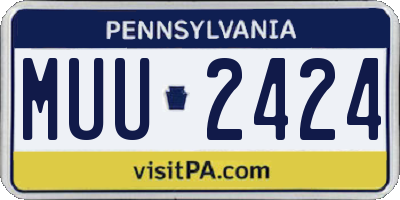 PA license plate MUU2424