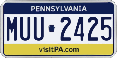 PA license plate MUU2425