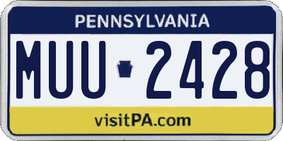 PA license plate MUU2428