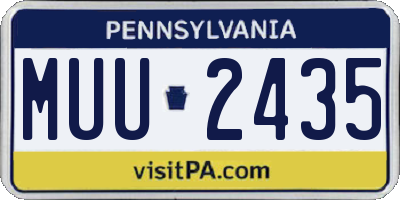 PA license plate MUU2435