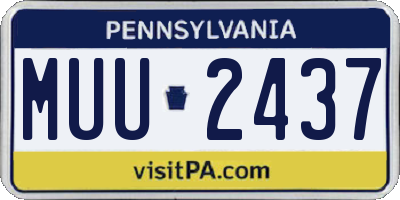 PA license plate MUU2437