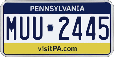 PA license plate MUU2445