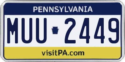 PA license plate MUU2449