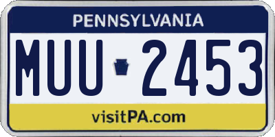 PA license plate MUU2453