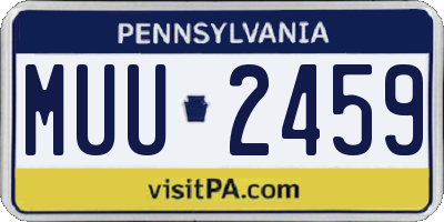 PA license plate MUU2459