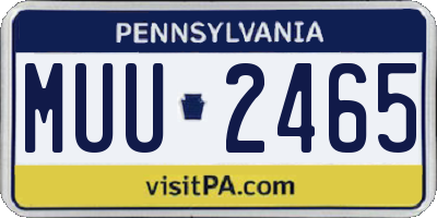 PA license plate MUU2465