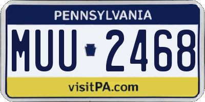 PA license plate MUU2468