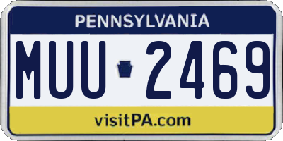 PA license plate MUU2469