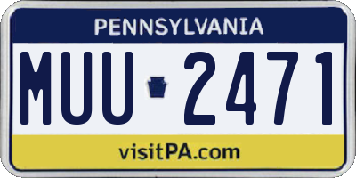 PA license plate MUU2471