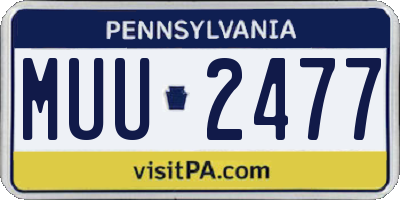 PA license plate MUU2477