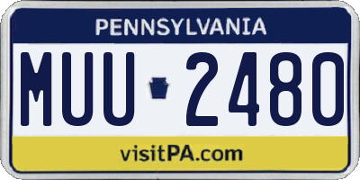PA license plate MUU2480