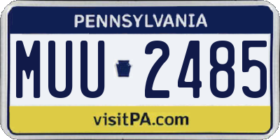 PA license plate MUU2485
