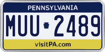 PA license plate MUU2489