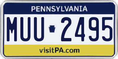 PA license plate MUU2495