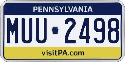 PA license plate MUU2498