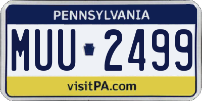 PA license plate MUU2499