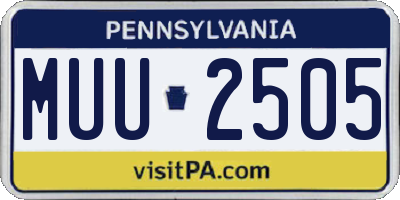 PA license plate MUU2505