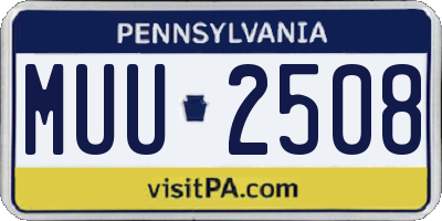 PA license plate MUU2508