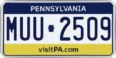 PA license plate MUU2509