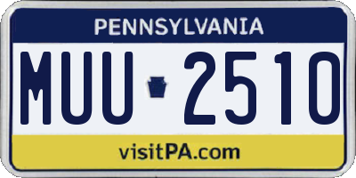 PA license plate MUU2510