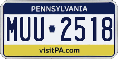 PA license plate MUU2518