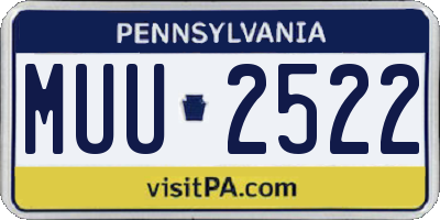 PA license plate MUU2522