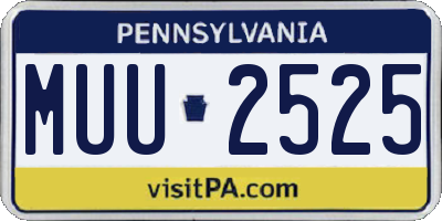 PA license plate MUU2525